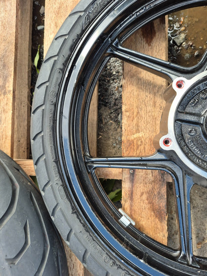 2008 Kawasaki Ninja 250r Ex250 Wheel Rim & Tire Front & Rear *straight* OEM