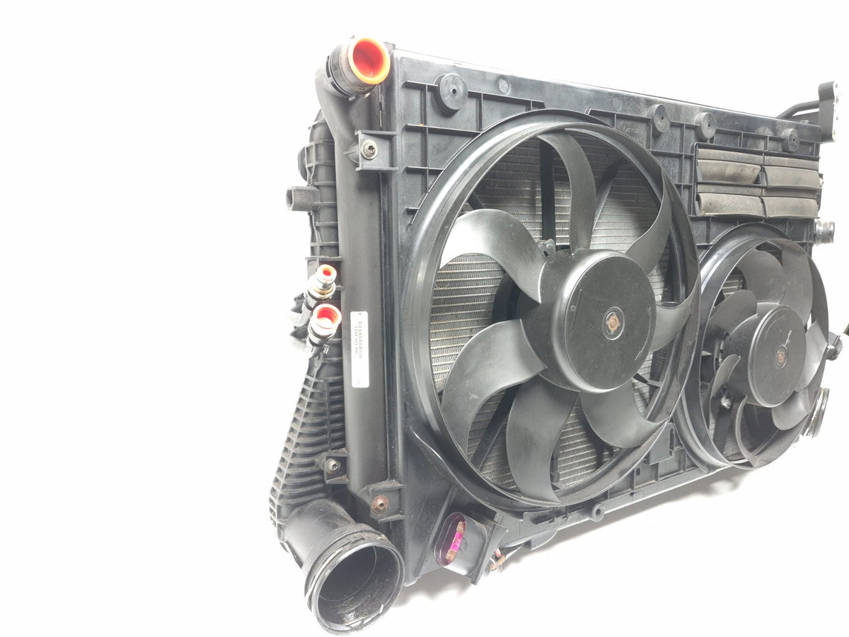2011 Volkswagen Tiguan Radiator Condenser Intercooler Cooling Fan Assy OEM