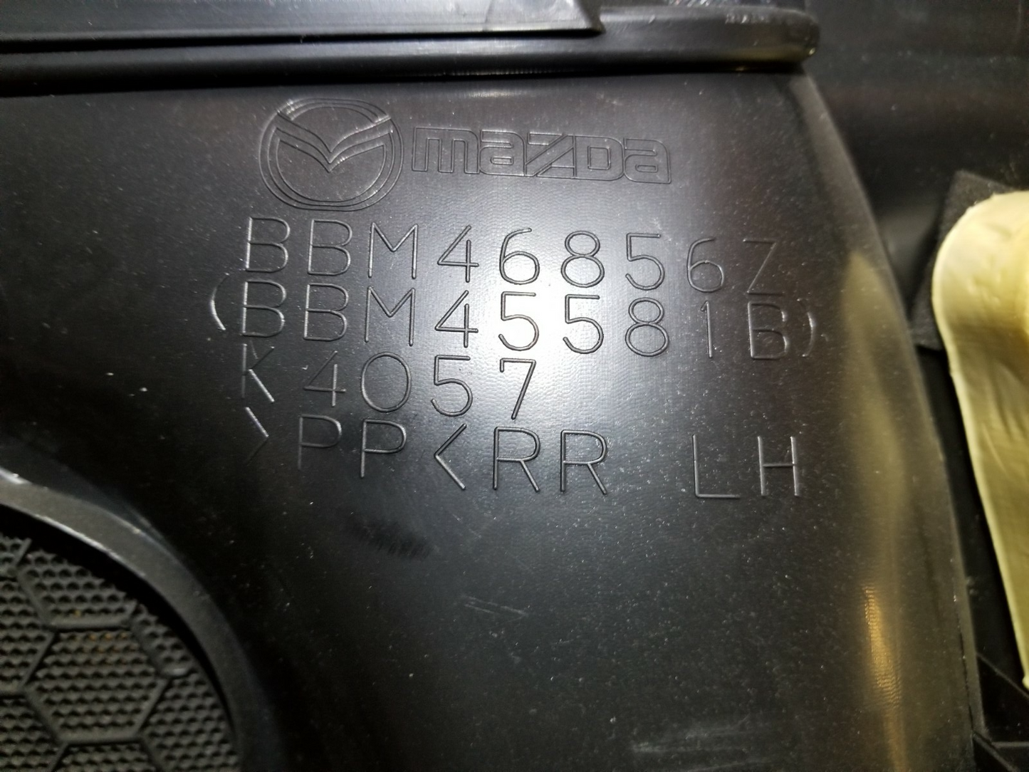 2012 Mazda 3 Rear Door Panel Trim Driver Side Left OEM