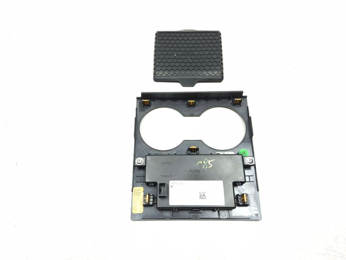 2022 Tesla Model 3 Center Console Locking Module W/ Cup Holder Bezel & Mat OEM