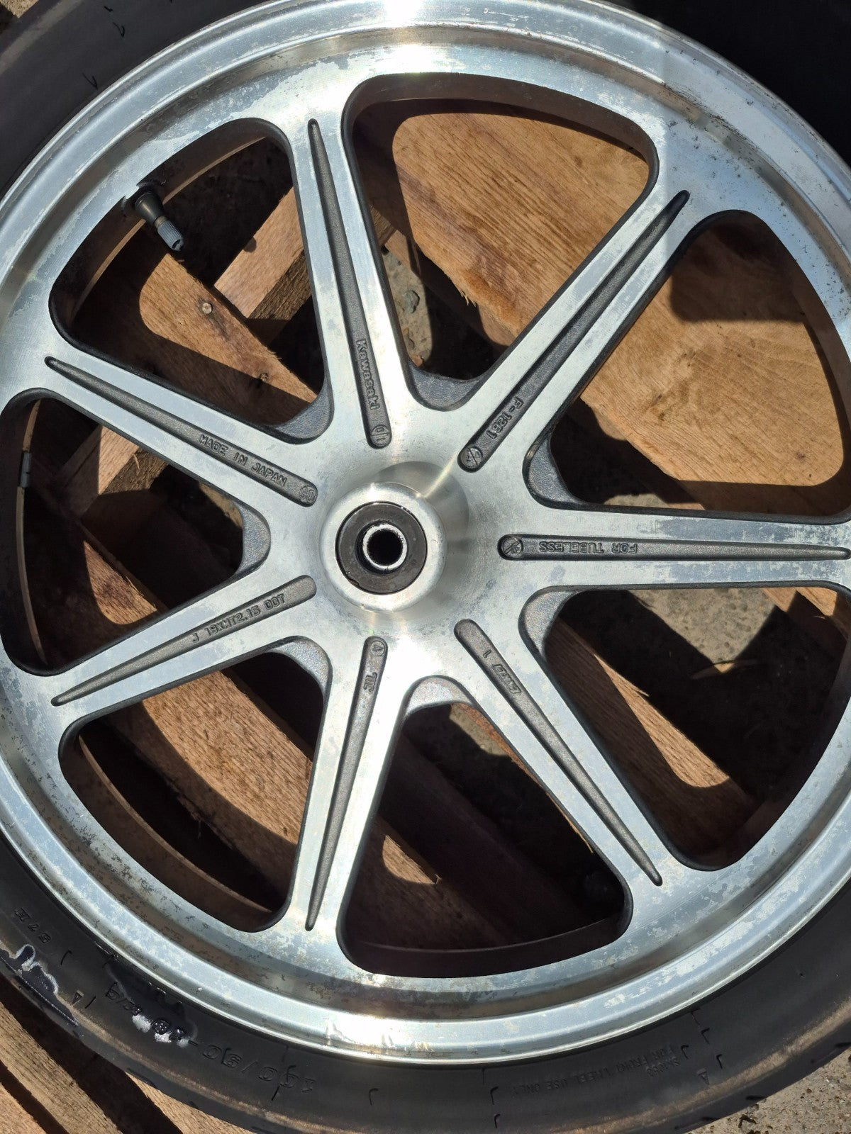 1991 Kawasaki Vulcan 500 En500 Wheel Rim & Tire Front & Rear *straight* OEM
