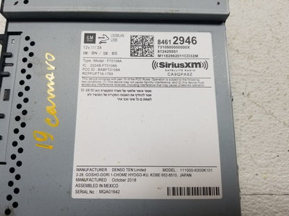 2019 Chevrolet Camaro Radio Receiver OEM