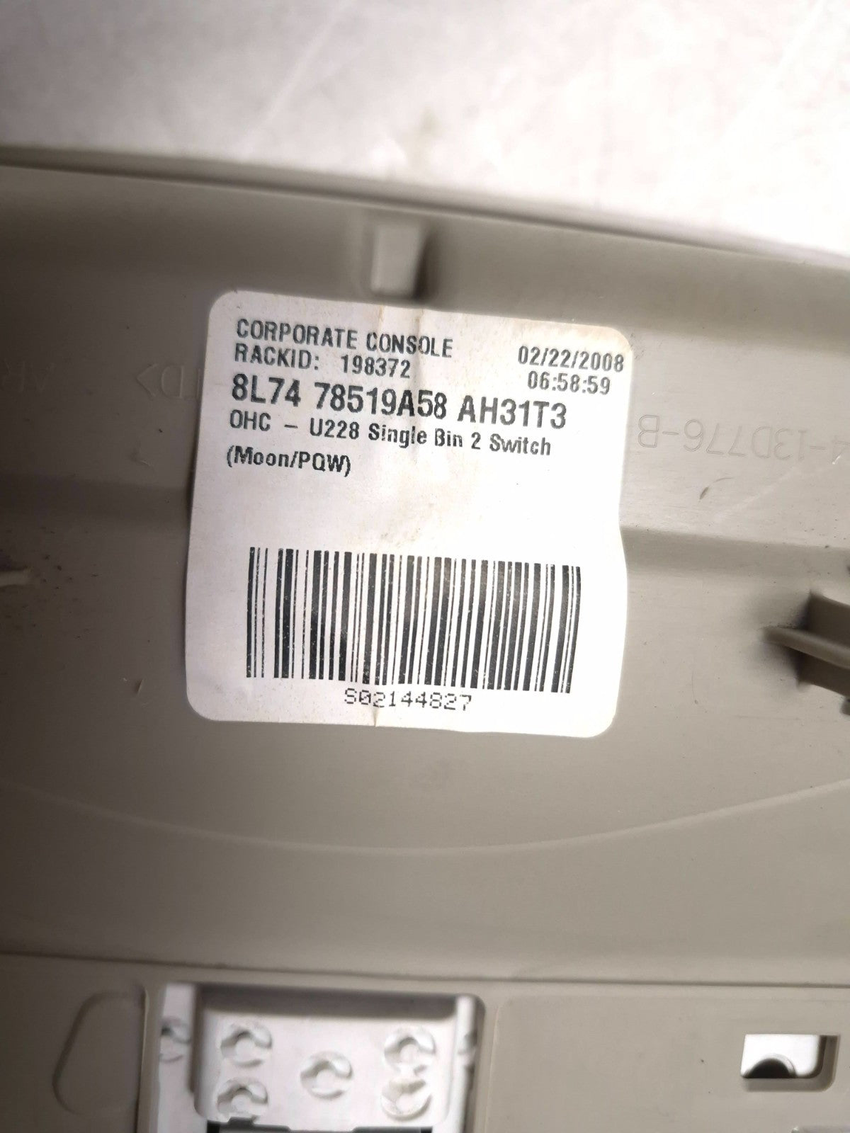 2008 Lincoln Navigator Overhead Console Dome Light W/ Sunroof Switch  OEM