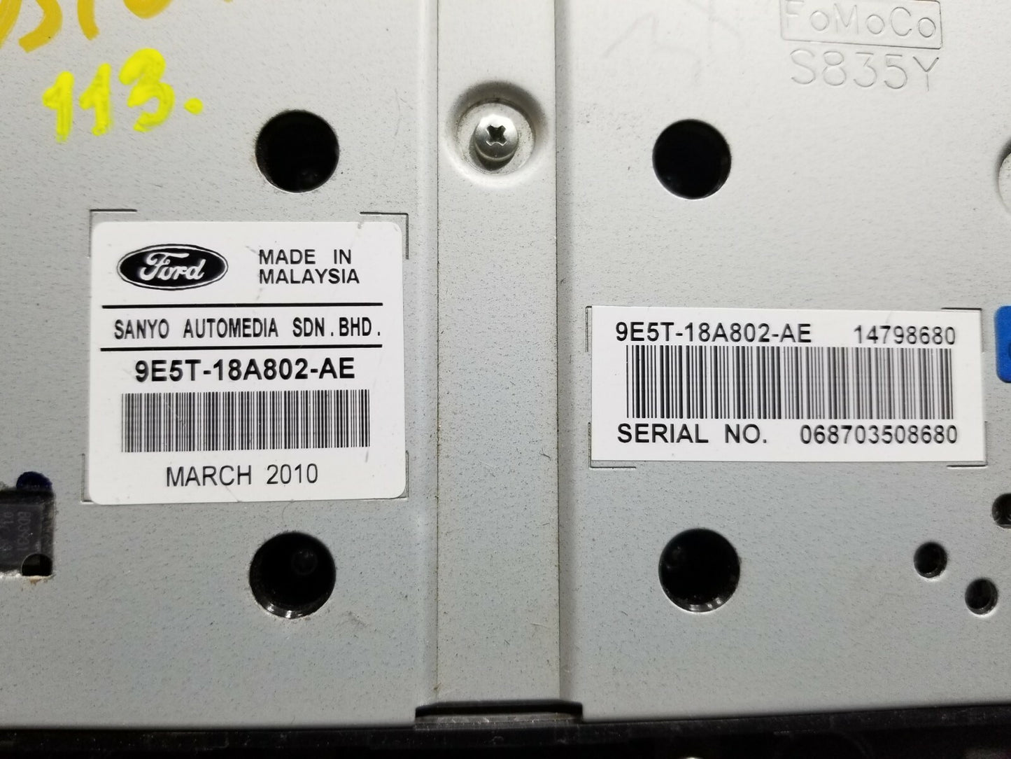 2010 Ford Fusion Radio Control Trim Panel OEM