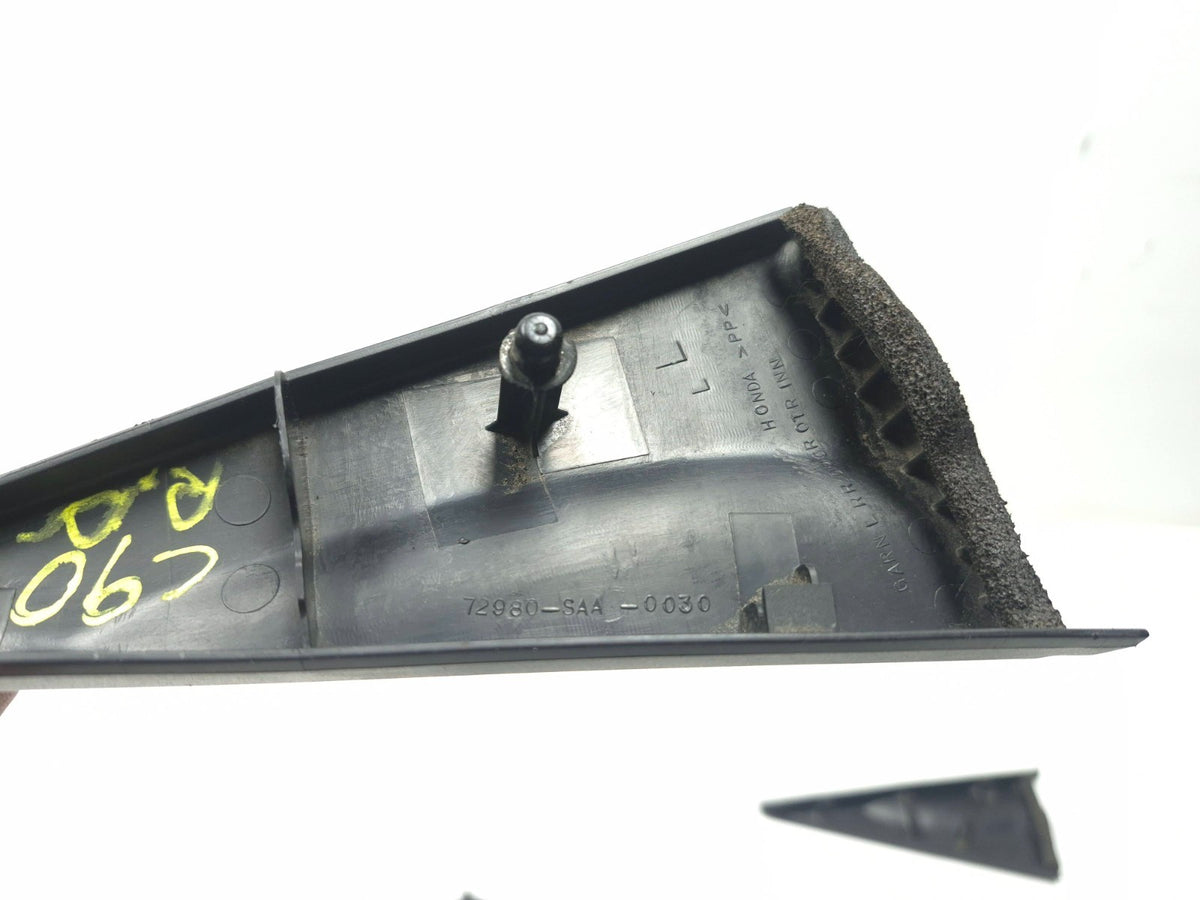2007 Honda Fit Rear Door Quarter Corner Trim & B Pillar Lower Molding 4 Pcs OEM
