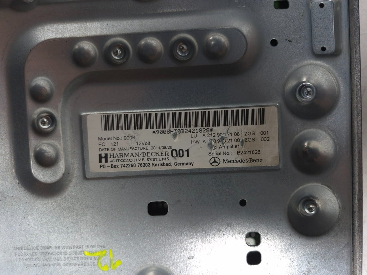 2010-2015 Mercedes W212 W204 Harman Becker Audio Amplifier Amp A2129007108 OEM