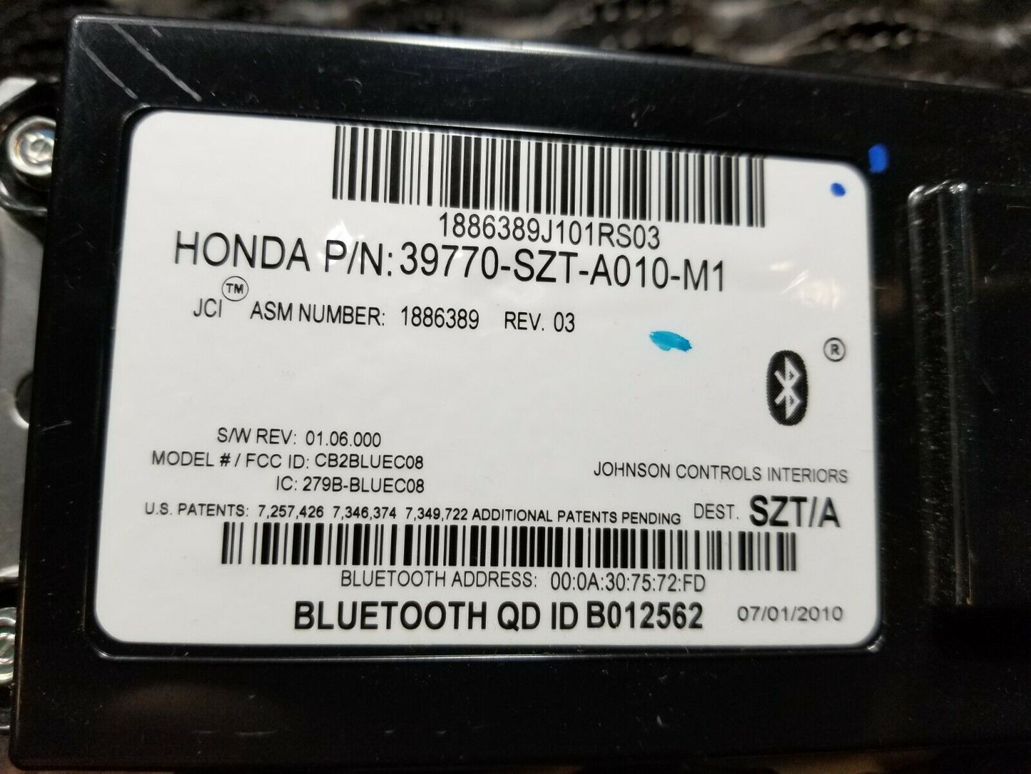 11 12 13 14 15 16 Honda Cr-z Telephone Bluetooth Control Unit Module OEM 82k