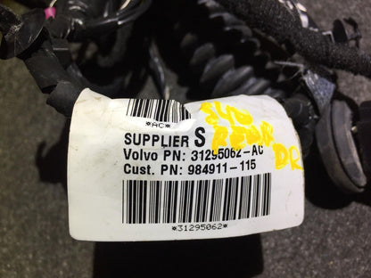 05 06 07 08 09 11 Volvo S40 Rear Left Driver Side Door Wire Harness OEM