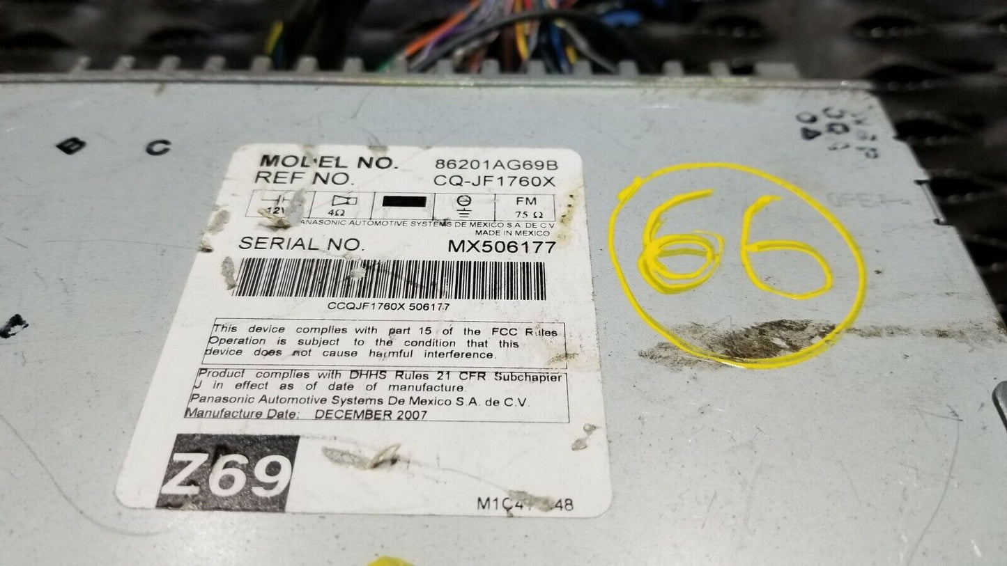 2007 2008 2009 Subaru Legacy AM FM Cd Mp3 Radio Receiver OEM #66