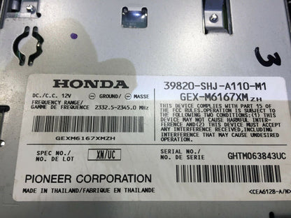 08 09 10 Honda Odyssey Satellite Radio Control Module  OEM D43