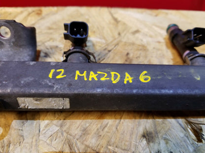 09 10 11 12 13 Mazda 6 Fuel Rail W/ Injectors  2.5l OEM 72k Miles