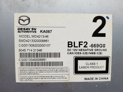 2014 2015 2016 Mazda 3 Cd Player Blf2669g0 OEM 16k