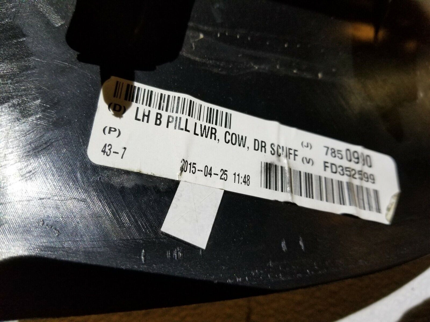 13 14 15 16  Dodge Dart Front Left Driver Cowl Kick Trim Panel Ome 76k