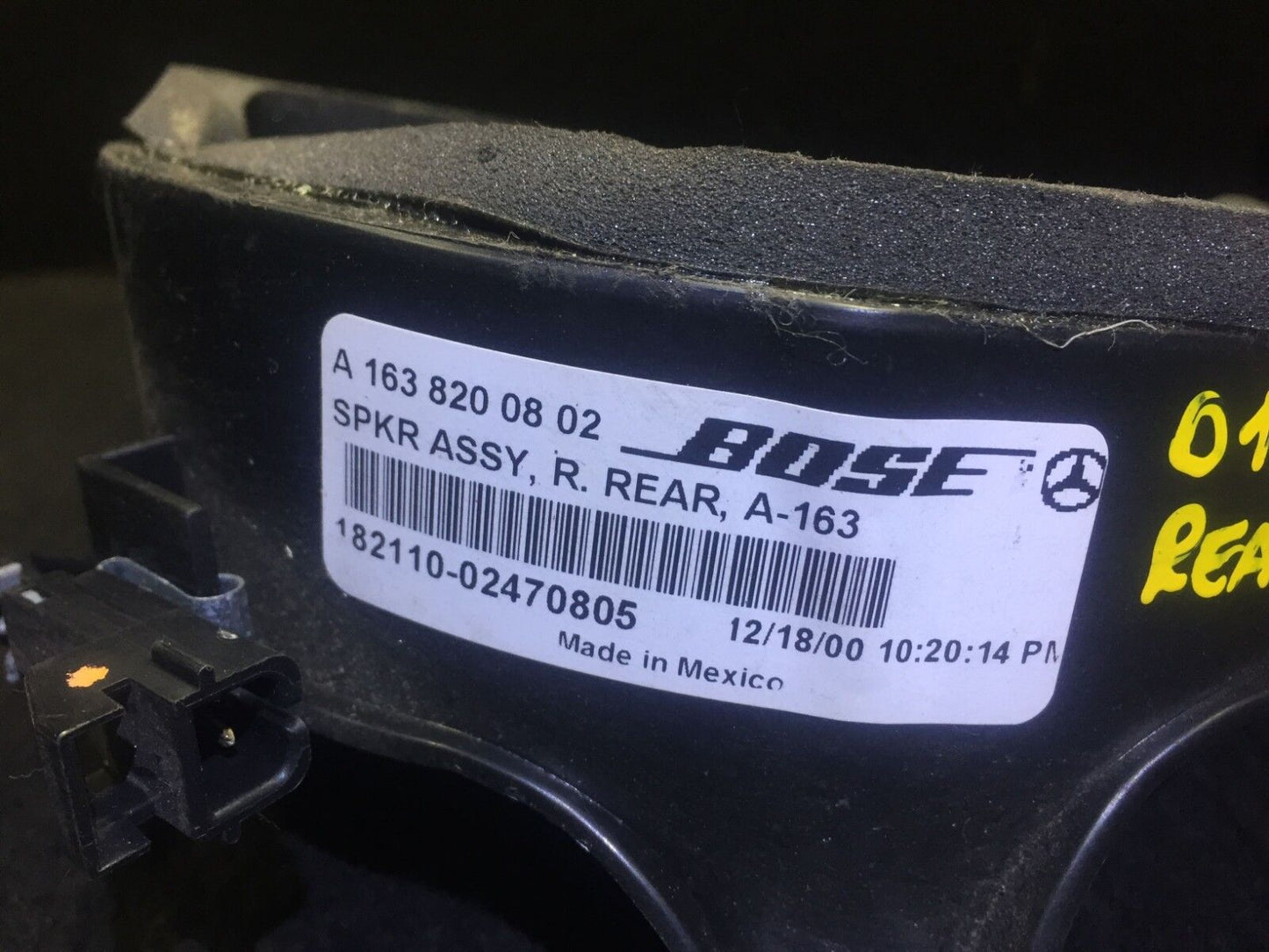 98 99 00 01 Mercedes W163 Rear Passenger Side Door Speaker 1638200802 OEM D34