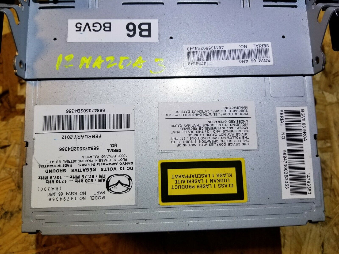 10 11 12 13 Mazda 3 AM FM Cd Mp3 Radio Receiver Bgv466ah0 OEM