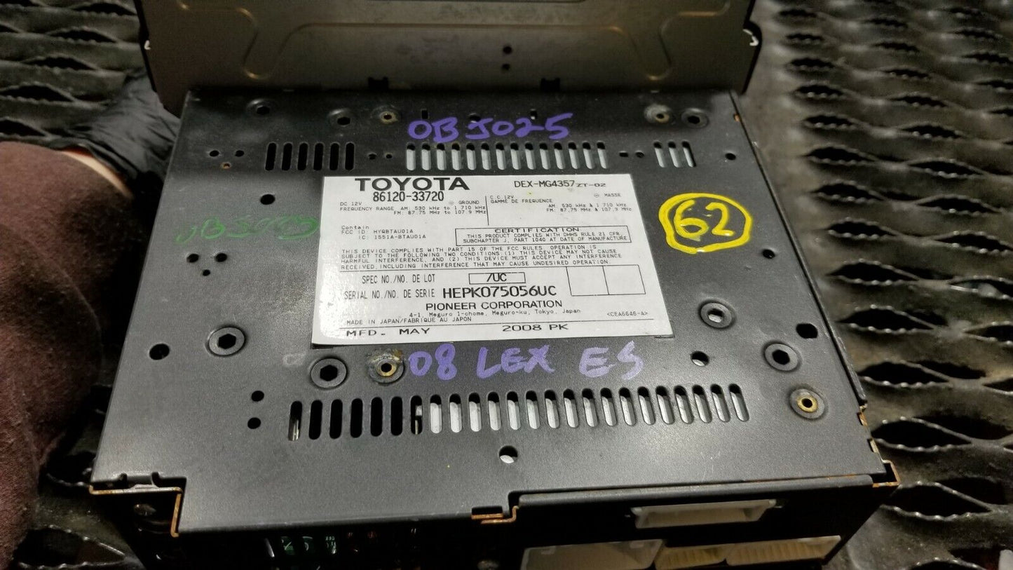 2008 08 Lexus ES350 Navigation Radio AM FM Cd Player Receiver OEM #62