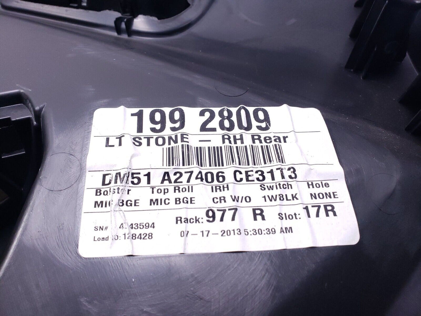 12 13 14 Ford Focus Rear Door Panel Trim Right Passenger Side Sedan OEM