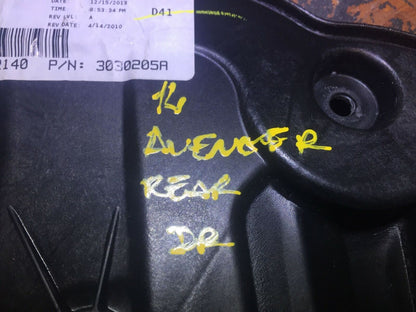 11 12 13 14 Dodge Avenger Rear Left Driver Side Window Regulator Panel OEM D37