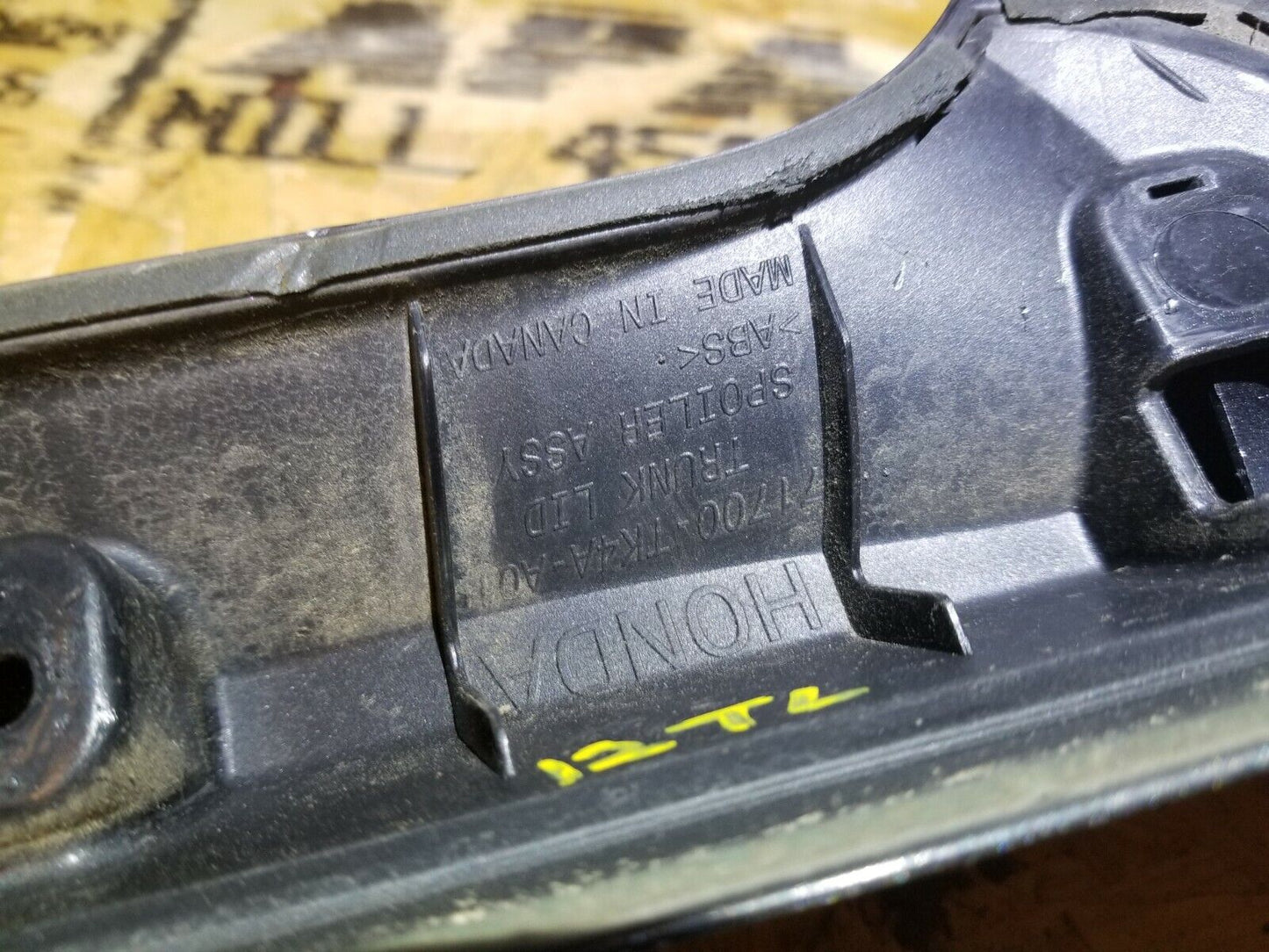 09 10 11 14 Acura Tl Trunk Lid Spoiler W/ Camera OEM