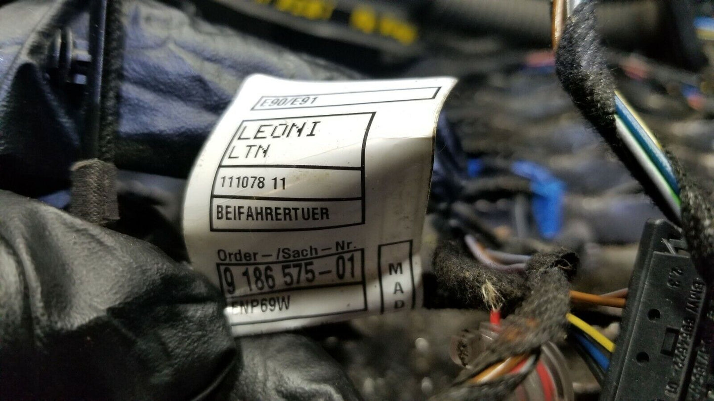 09 10 11 12 BMW 328 E90 Front Right Door Wire Harness Passenger Side OEM