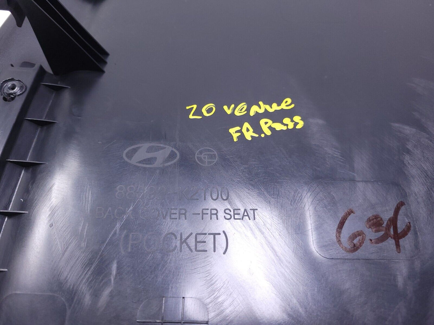 20 21 22 Hyundai Venue Front Passenger Seat Back Cover Panel OEM