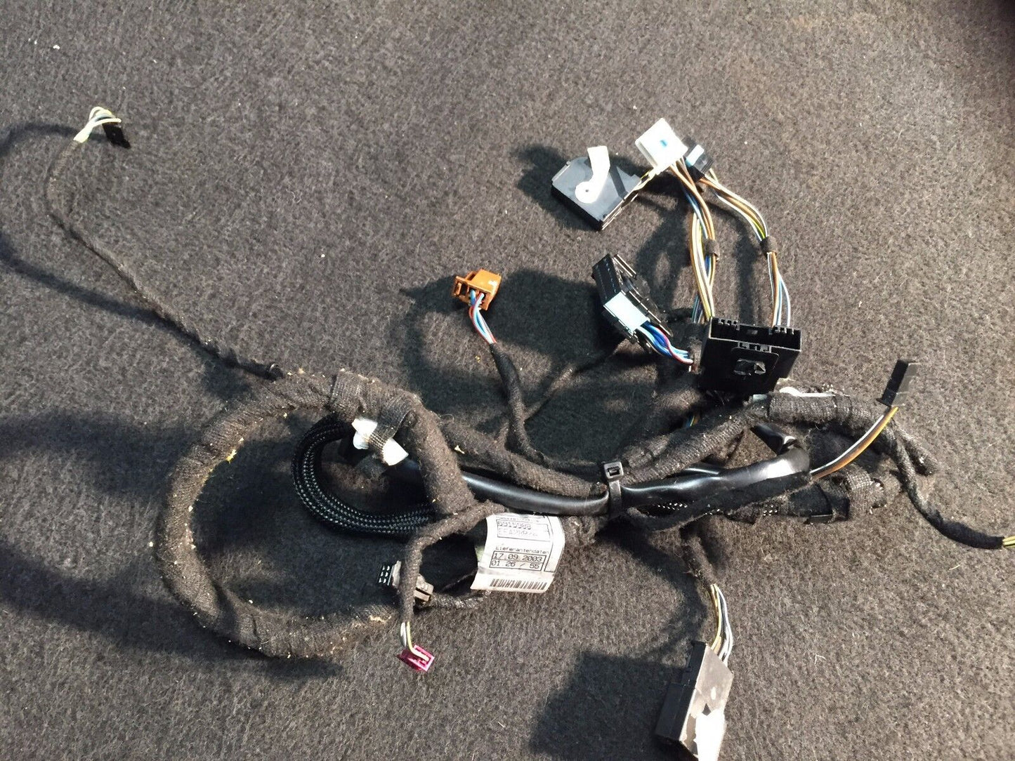 02 03 04 05 BMW 745i E65 Front Driver Left Seat Backrest Wire Wiring Harness OEM