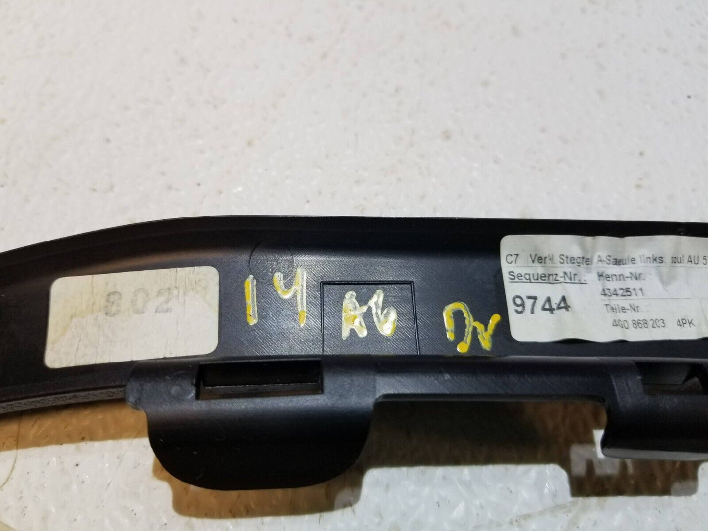 12 13 14 15 Audi A6  Left Driver Side Middle A Pillar Cover Trim Panel OEM