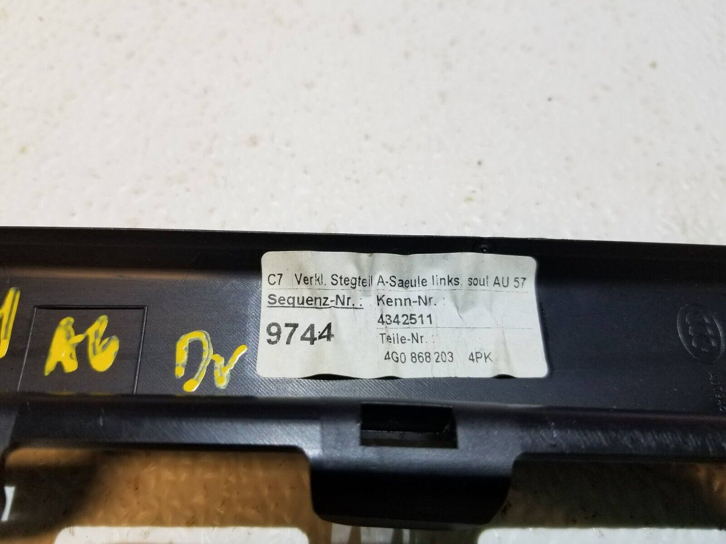 12 13 14 15 Audi A6  Left Driver Side Middle A Pillar Cover Trim Panel OEM