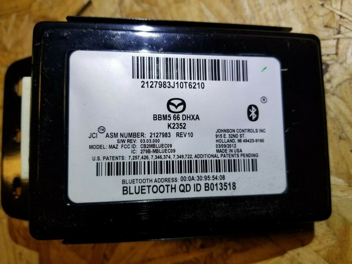 10 11 12 13 Mazda 3 Bluetooth Control Module Computer Bbm5 66 Dhxa OEM