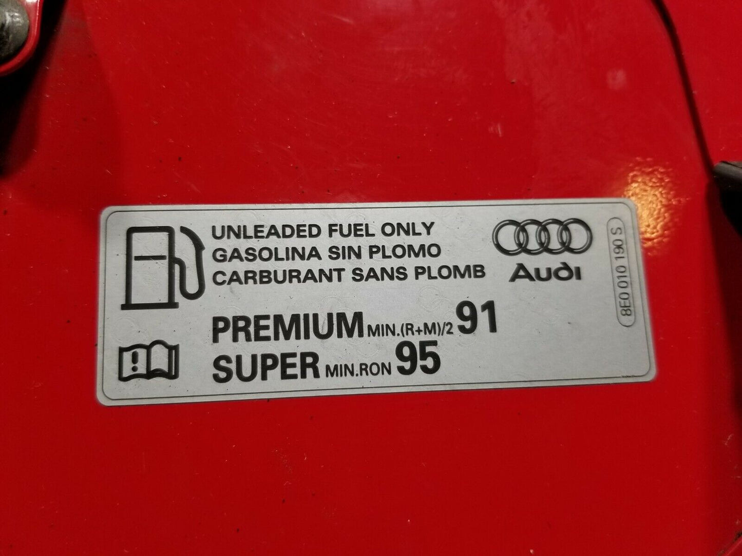 06 07 08 Audi A4 Fuel Tank Door Lid OEM (paint Code: Ly3j) 85k Miles