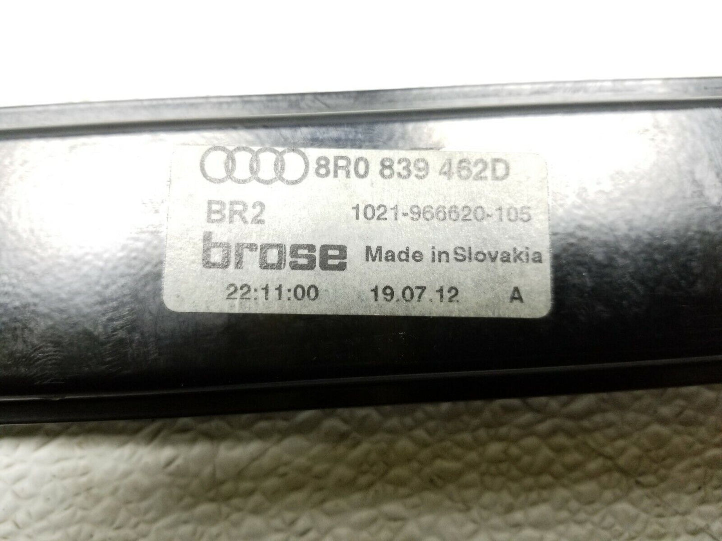 10 11 12 Audi Q5 Rear Right Pass Door Window Regulator OEM 72k Miles