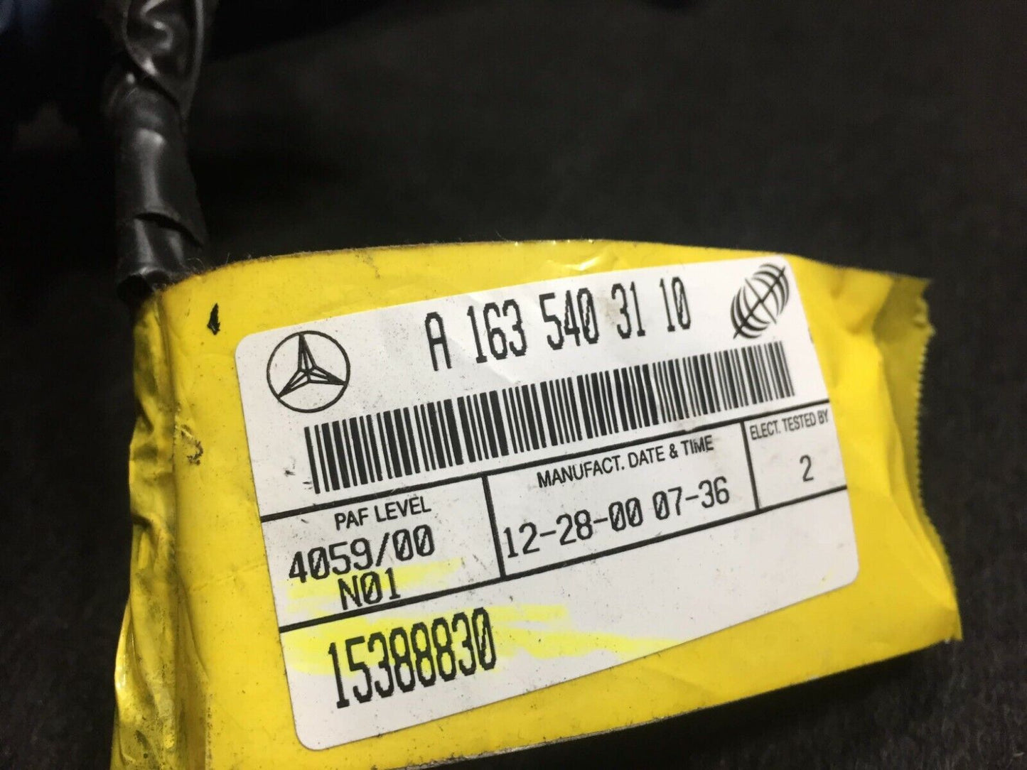 99 00 01 02 03 Mercedes W163 Ml320 Rear Right Passenger Door Wire Harness OEM