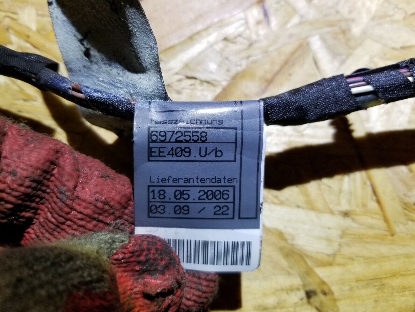 04 05 06 07 BMW 530xi E60 Rear Door Wire Harness Passenger Side Right OEM
