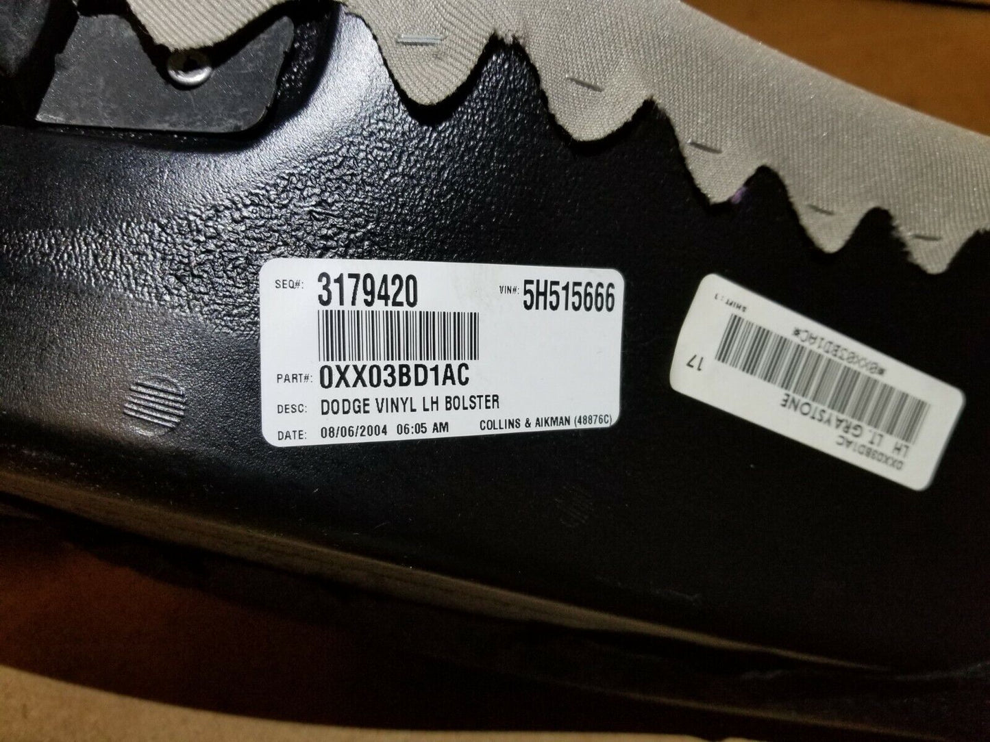 05 06 07 Dodge Magnum Rear Seat Cushion Bolster Left Driver Side OEM