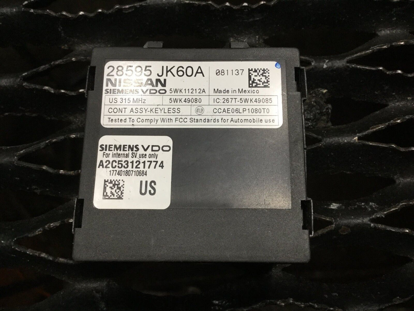 07 08 09 10 11 Infiniti G37 Coupe Theft Locking Control Module 28595jk60a OEM