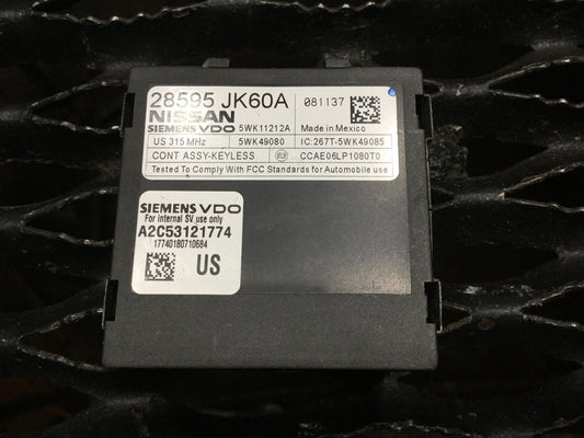 07 08 09 10 11 Infiniti G37 Coupe Theft Locking Control Module 28595jk60a OEM