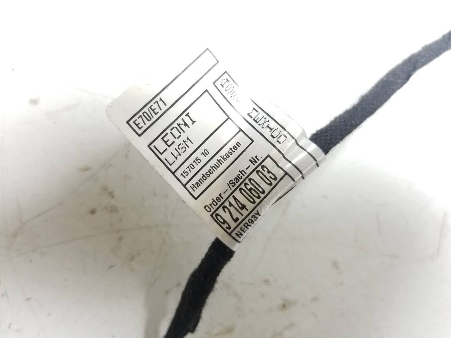 08 09 10 11 12 13 BMW X6 Front Right Pass Dash Glove Box Wire Harness OEM