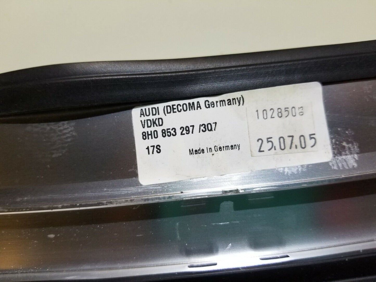 03 04 05 06 Audi A4 B6 Rear Convertible Top Stowage Cover Molding Trim OEM