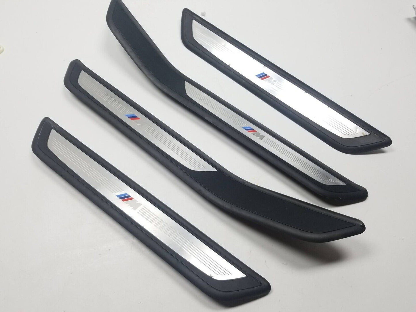 09 10 11 12 BMW 750li F02 Front & Rear Door Floor Sill Scuff Step Plate 4pcs OEM