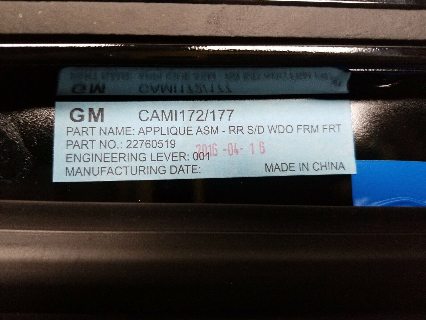 14 15 16 17 GMC Terrain Rear Right Passenger B Pillar Molding Trim OEM 14k Miles