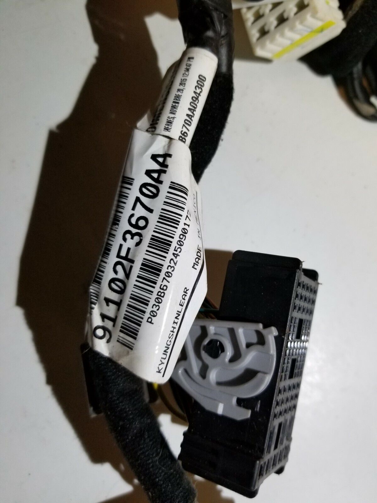 2017 2018 Hyundai Elantra Se Dash Dashboard Wire Harness 91102f3670aa OEM 22k