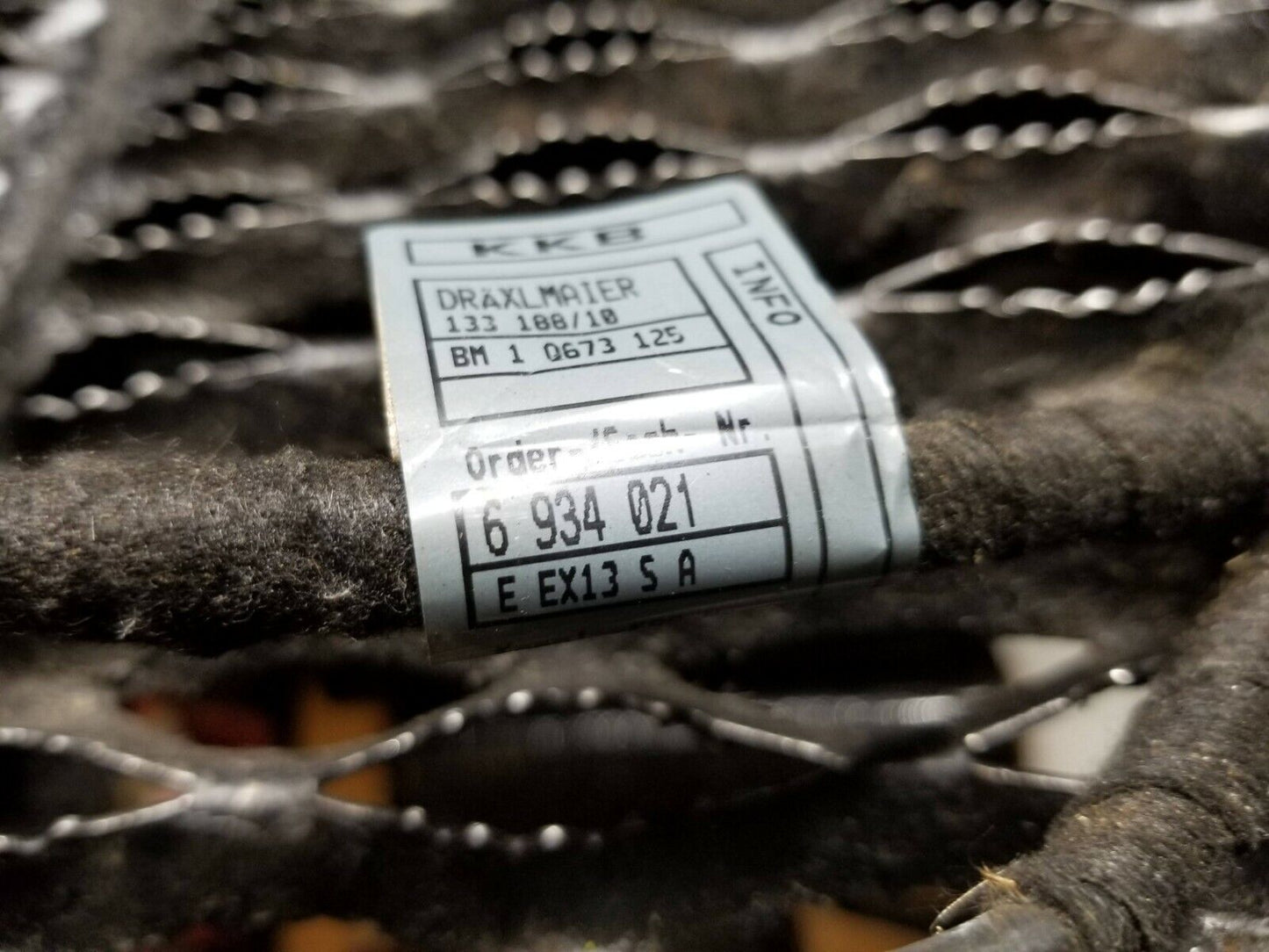 02 03 04 05 BMW 745i E65 Front Right Passenger Door Wire Harness 6934021 OEM