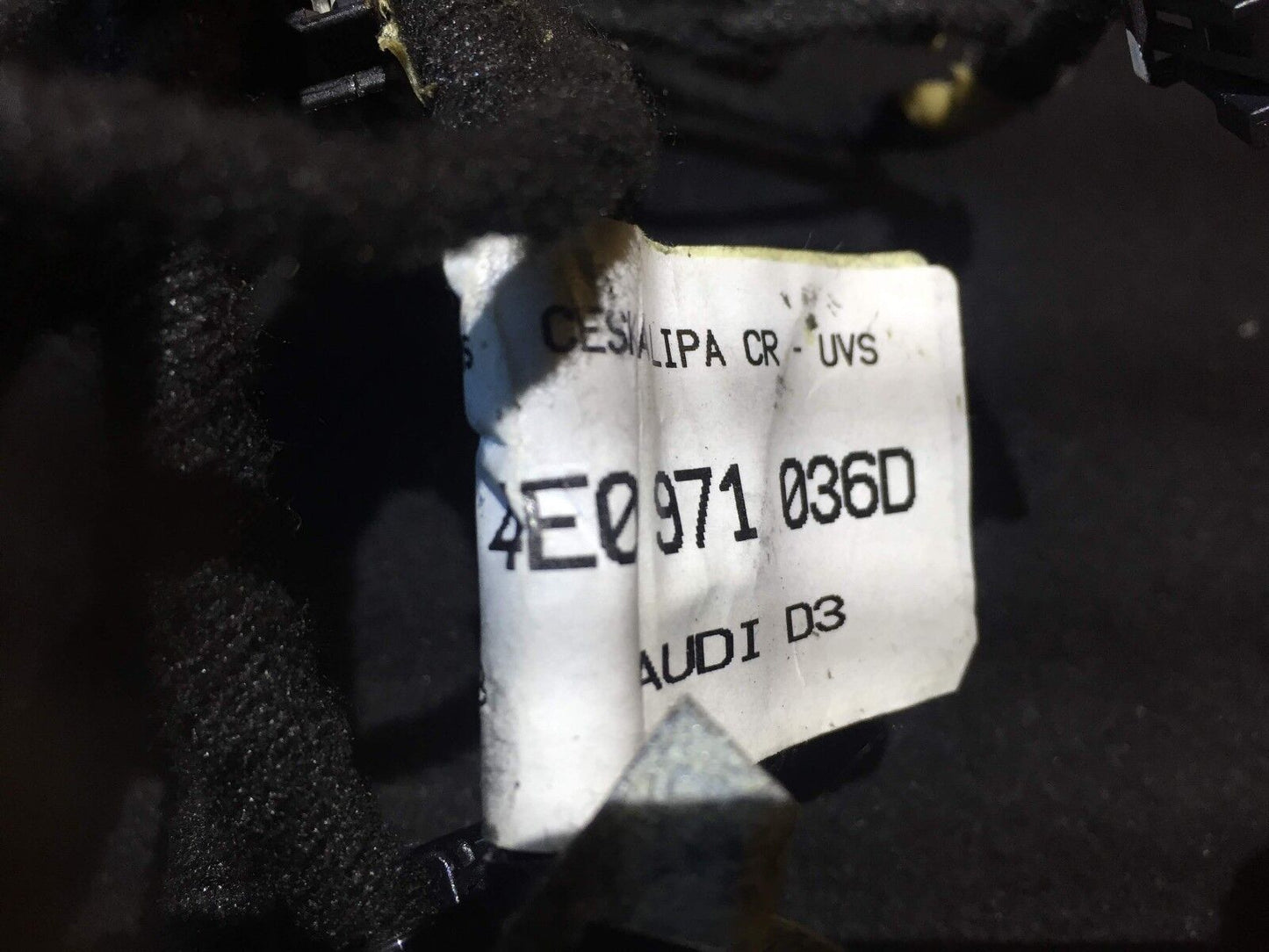 03 04 05 06 Audi A8 D3 Front Left Driver Door Wire Harness 4e0971036 OEM