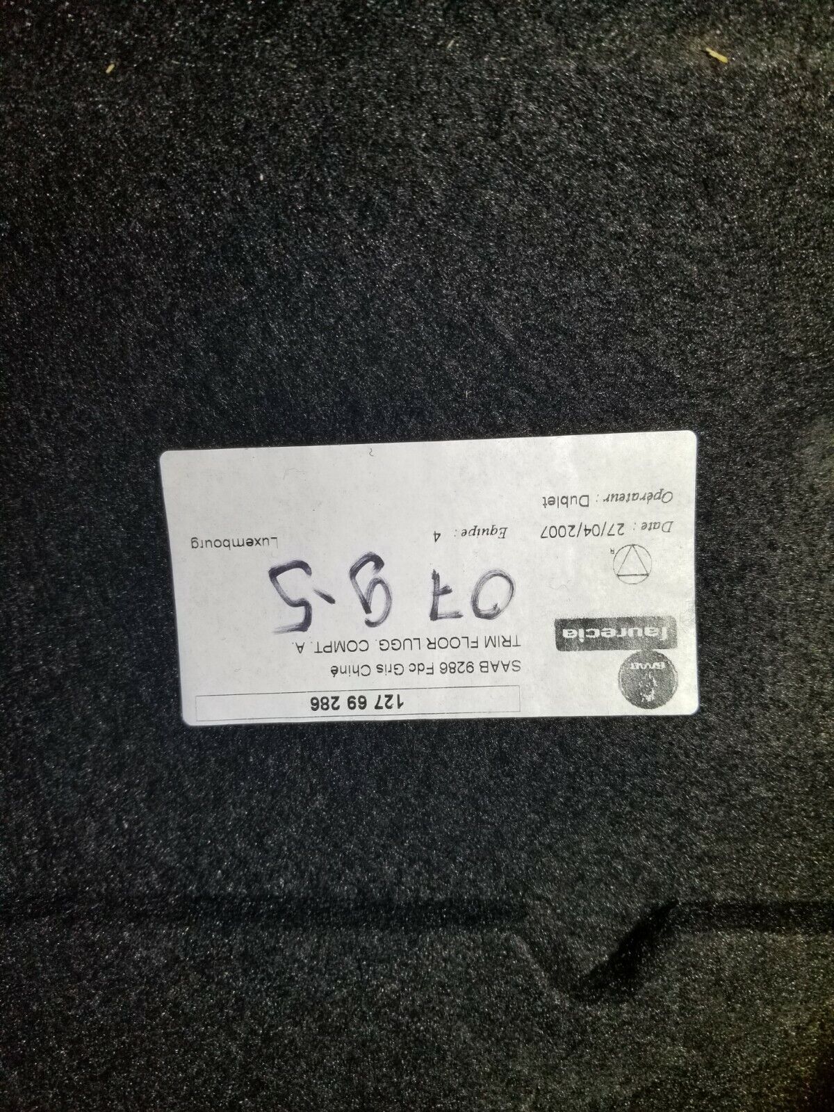 06 07 08 09 Saab 9-5 95 Trunk Mat Carpet Aero Sedan Spare Tire Cover  OEM