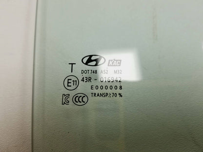 18-21 Hyundai Kona Rear Door Window Glass Right Passenger Side OEM 29k Miles