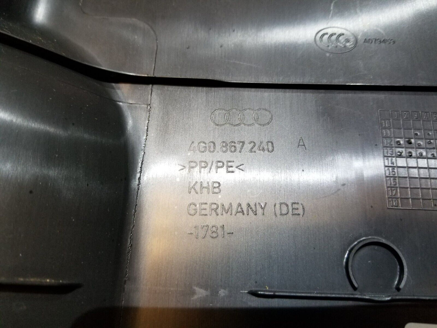 12 13 14 15 Audi A6 Right Passenger Lower B Pillar Trim Panel  4g0867240  OEM