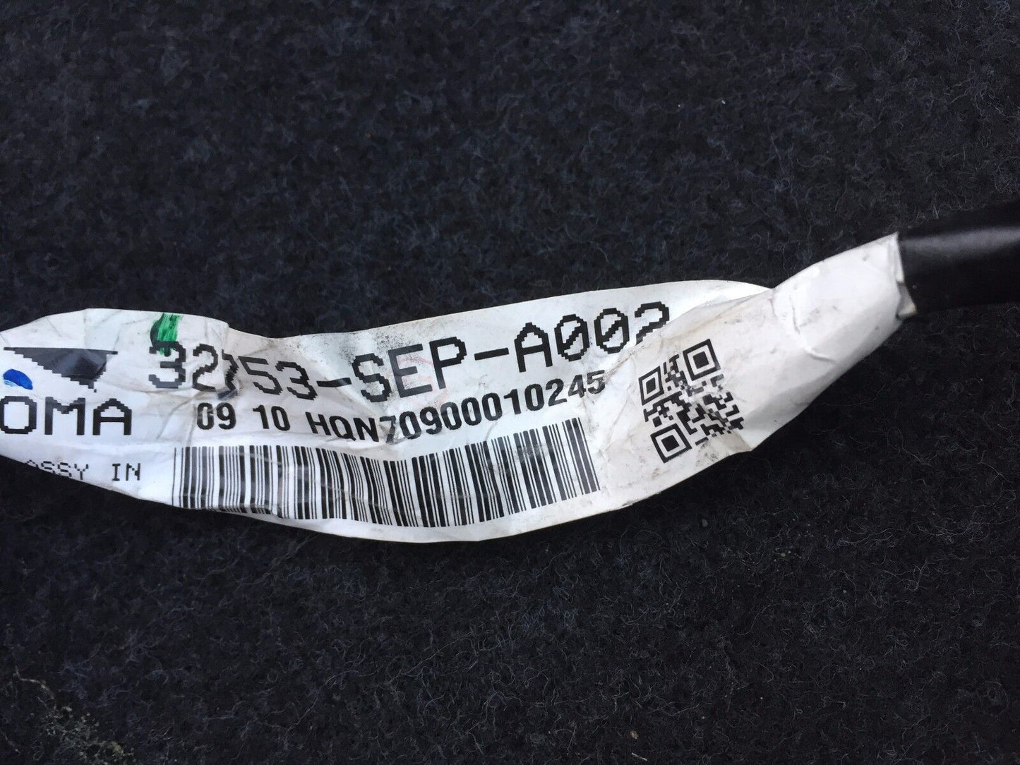 04 05 06 07 08 Acura Tl-s Rear Right Pass Door Wire Wiring Harness OEM