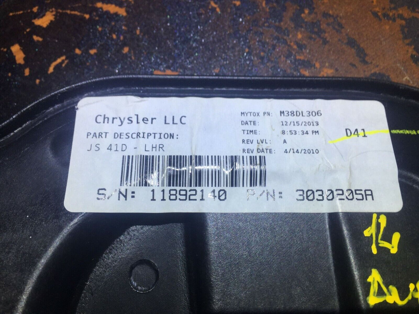11 12 13 14 Dodge Avenger Rear Left Driver Side Window Regulator Panel OEM D37