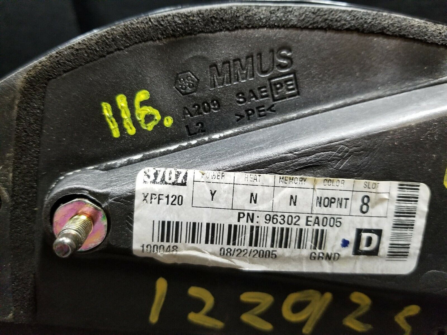 05 2005 Nissan Pathfinder Driver Left Door Side View Mirror OEM #116