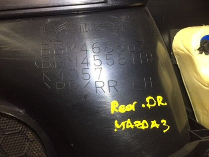 09 10 11 12 13 Mazda 3 Hatch Rear Left Door Trim Panel Driver Side OEM